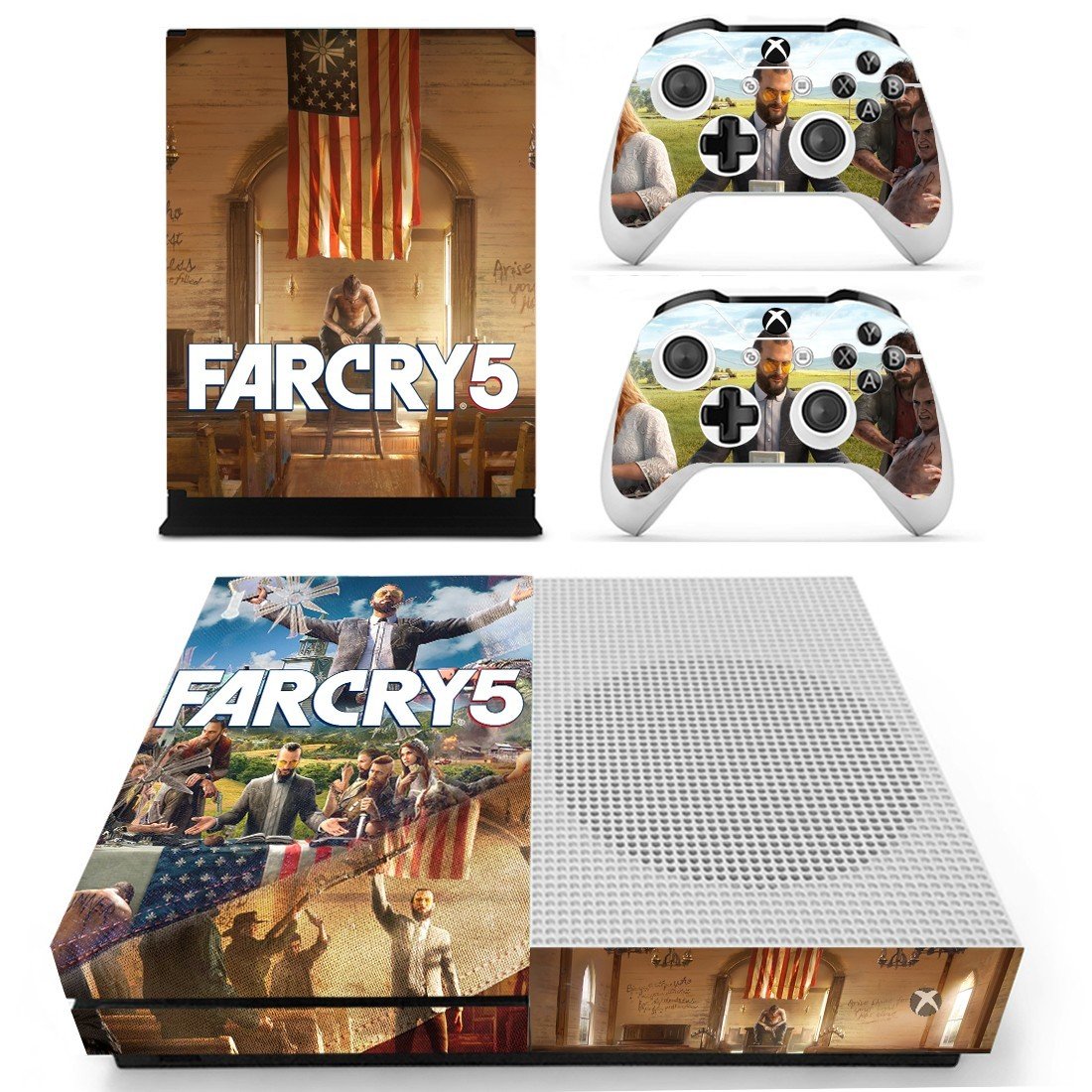 Far Cry 5 decal skin sticker for Xbox One S console and controllers