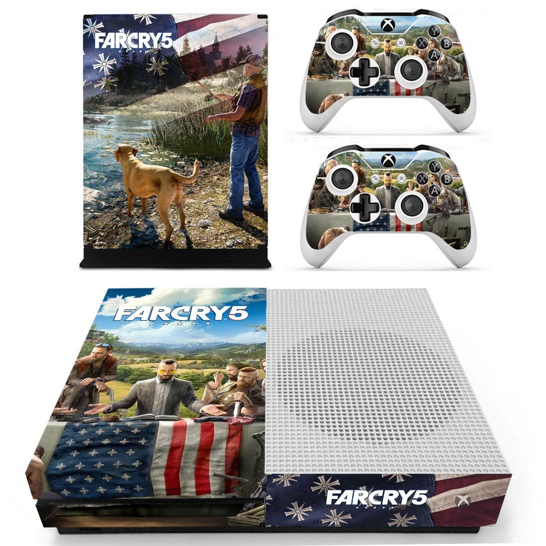 Far Cry 5 decal skin sticker for Xbox One S console and controllers
