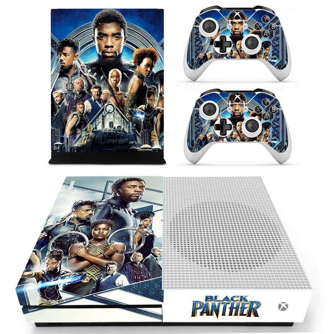 Black Panther decal skin sticker for Xbox One S console and controllers