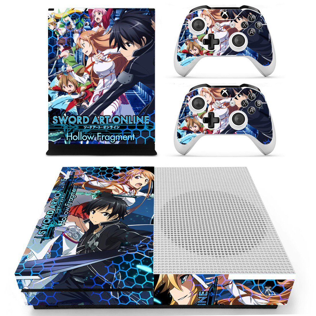Sword Art Online Hollow Fragment decal skin sticker for Xbox One S console and controllers