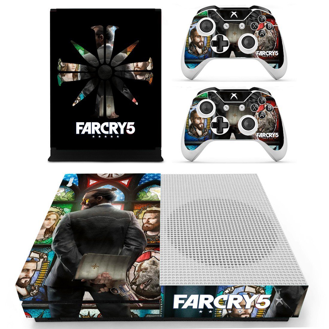 Far Cry 5 decal skin sticker for Xbox One S console and controllers