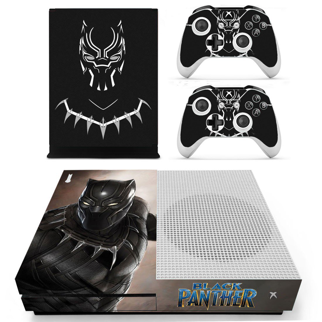 Black Panther decal skin sticker for Xbox One S console and controllers