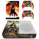 Attack on Titan 2 decal skin sticker for Xbox One S console and controllers