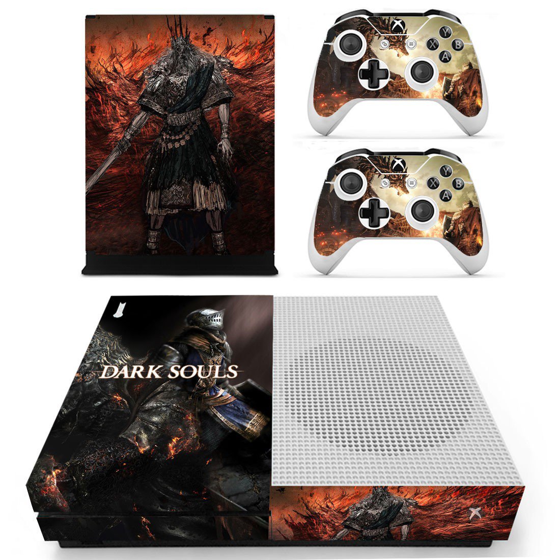 Dark Souls decal skin sticker for Xbox One S console and controllers