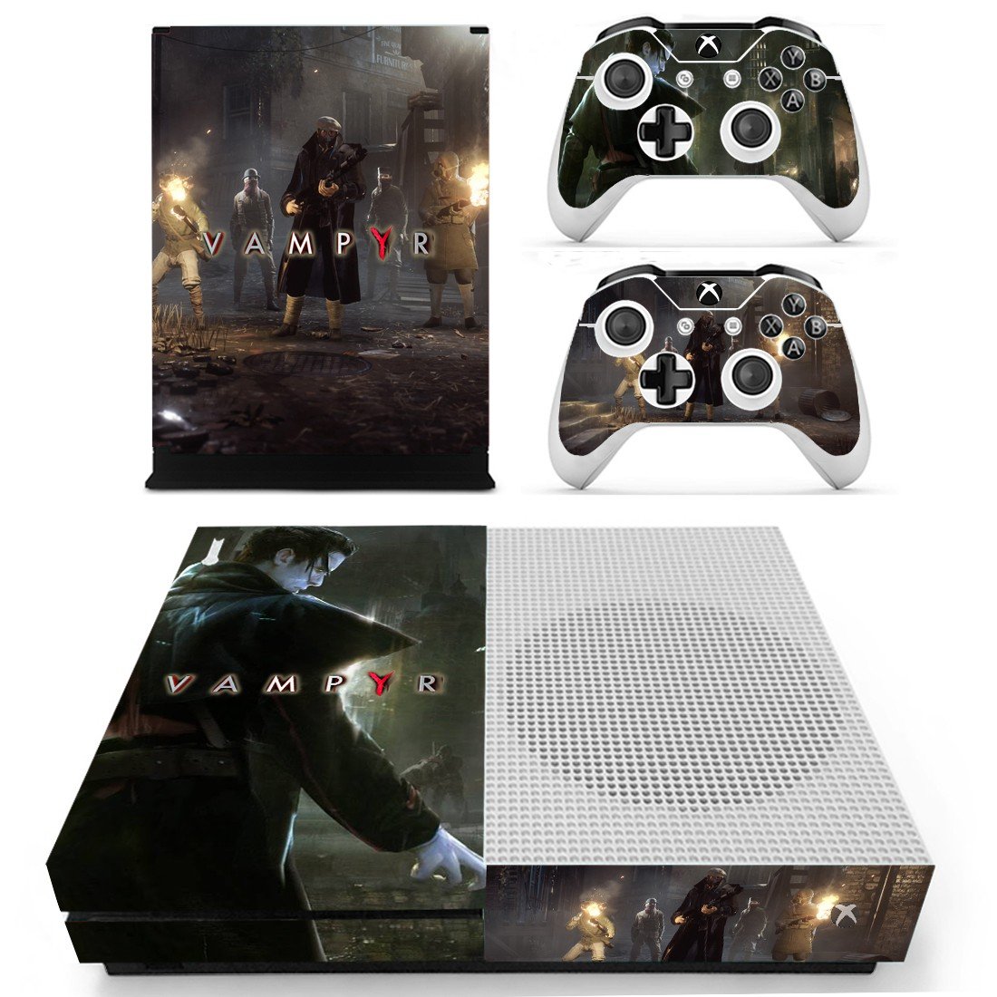 Vampyr decal skin sticker for Xbox One S console and controllers