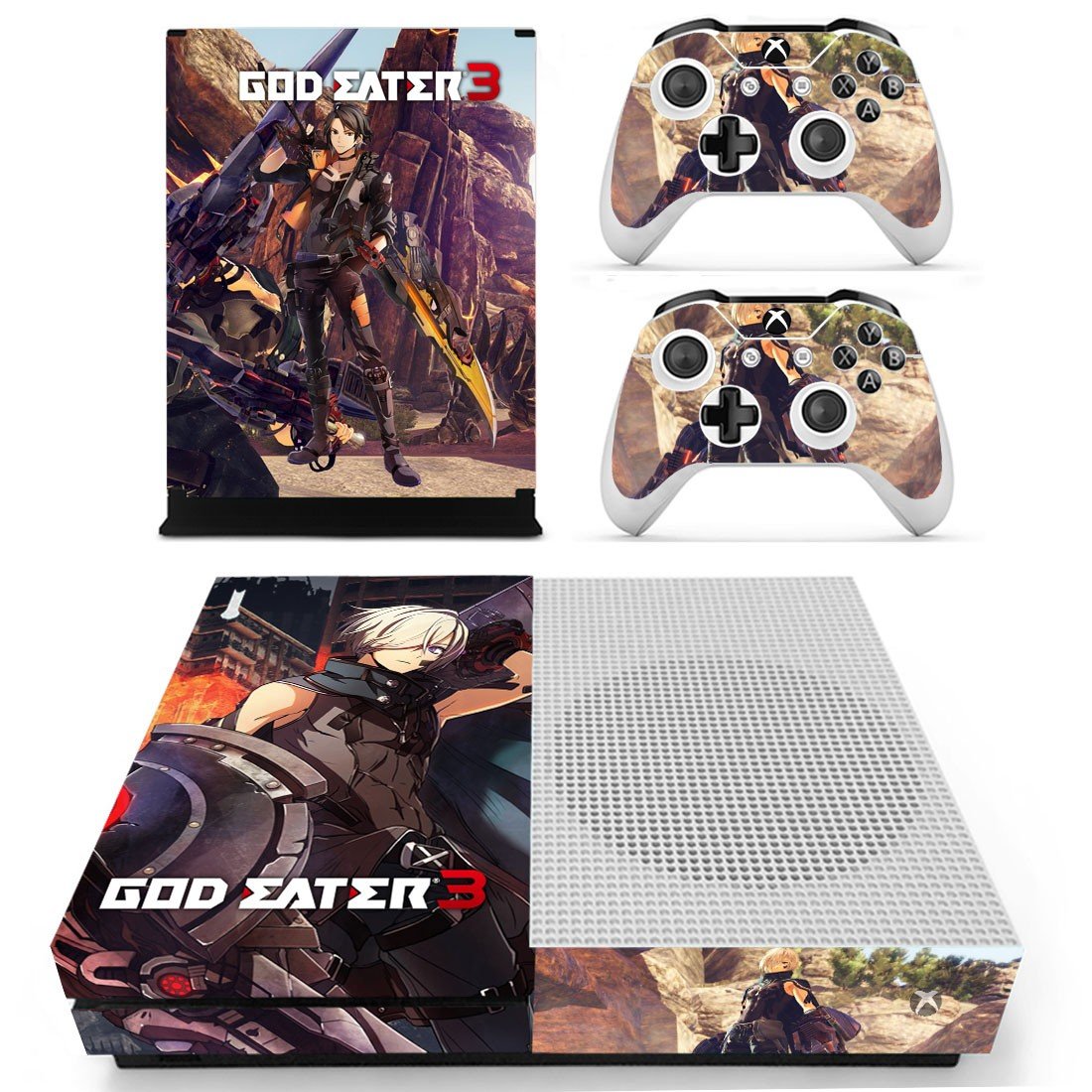 God Eater 3 decal skin sticker for Xbox One S console and controllers