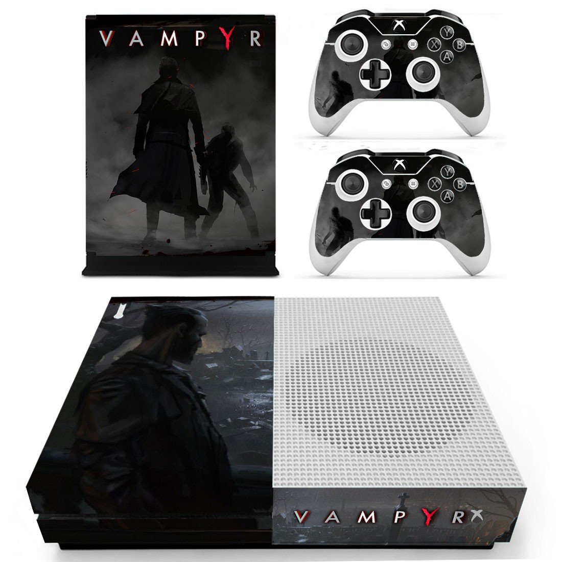 Vampyr decal skin sticker for Xbox One S console and controllers