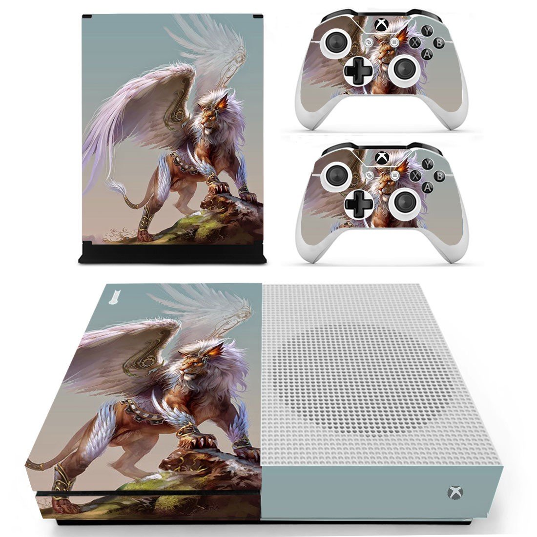 Winged Lion decal skin sticker for Xbox One S console and controllers