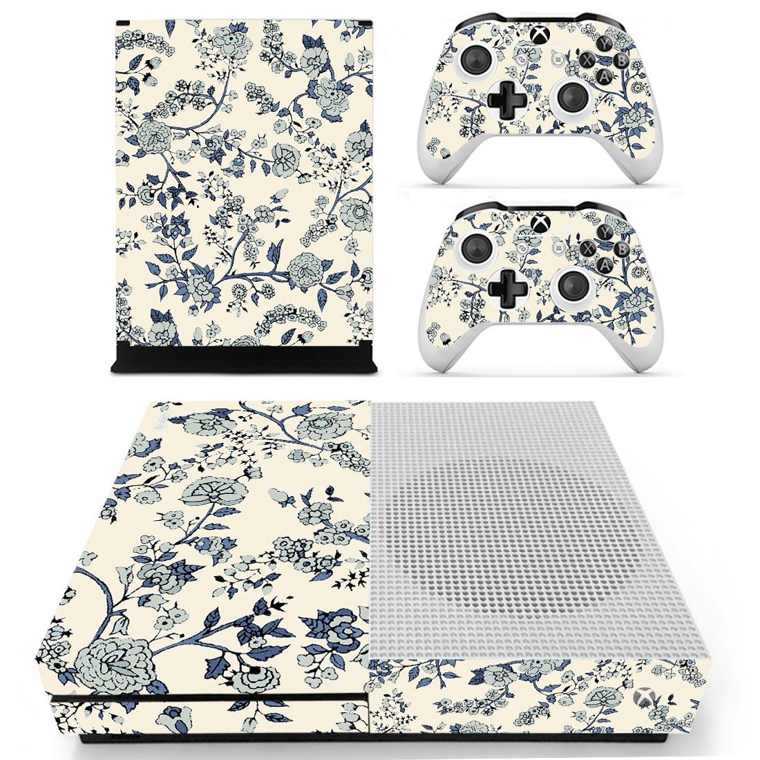 Floral Pattern decal skin sticker for Xbox One S console and controllers