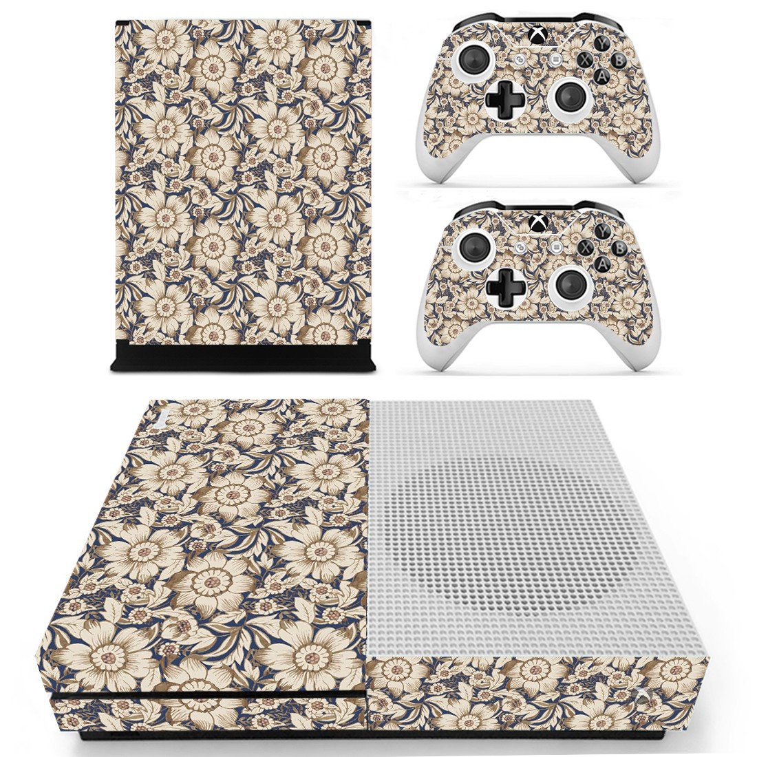 Floral Pattern decal skin sticker for Xbox One S console and controllers