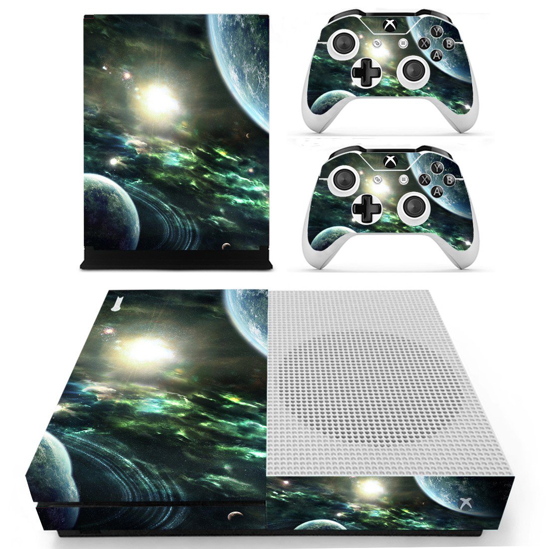 Outer space decal skin sticker for Xbox One S console and controllers