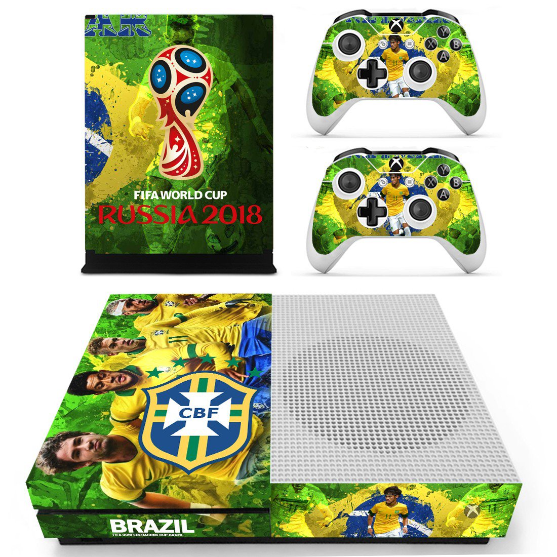 2018 FIFA World Cup CBF Neymar decal skin sticker for Xbox One S console and controllers