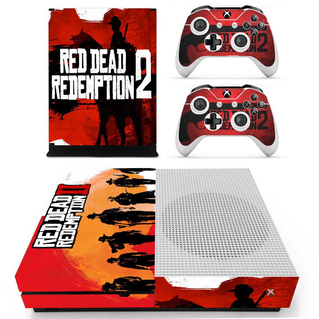 Red Dead Redemption 2 decal skin sticker for Xbox One S console and controllers