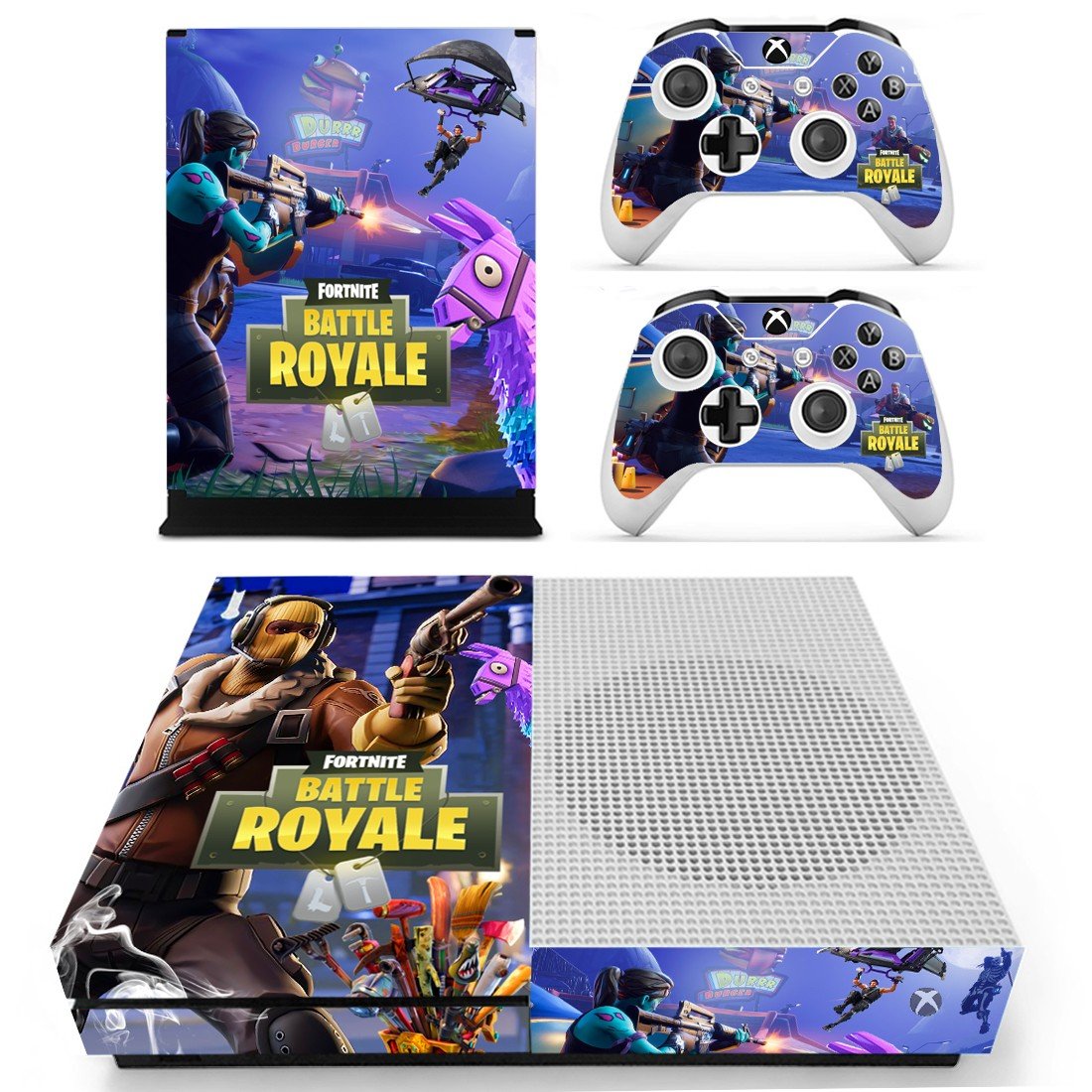 Fortnite decal skin sticker for Xbox One S console and controllers