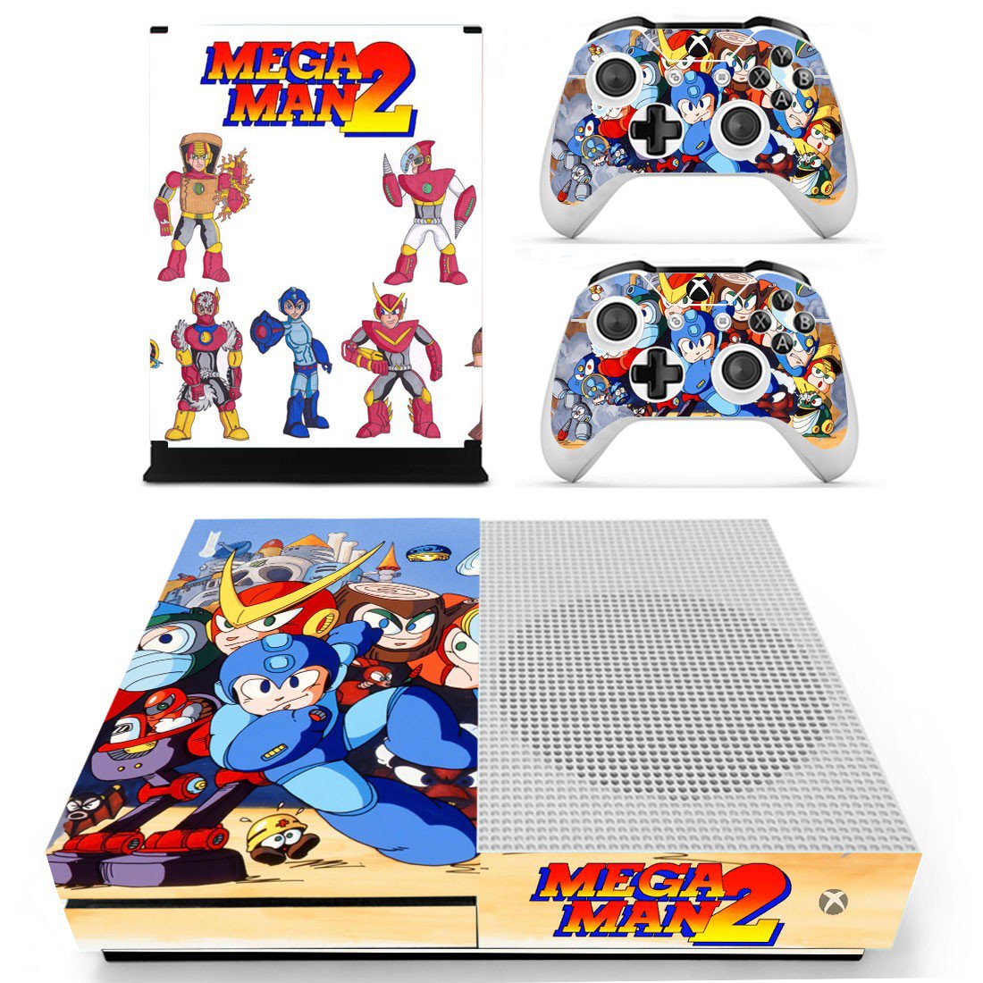 Mega Man 2 decal skin sticker for Xbox One S console and controllers
