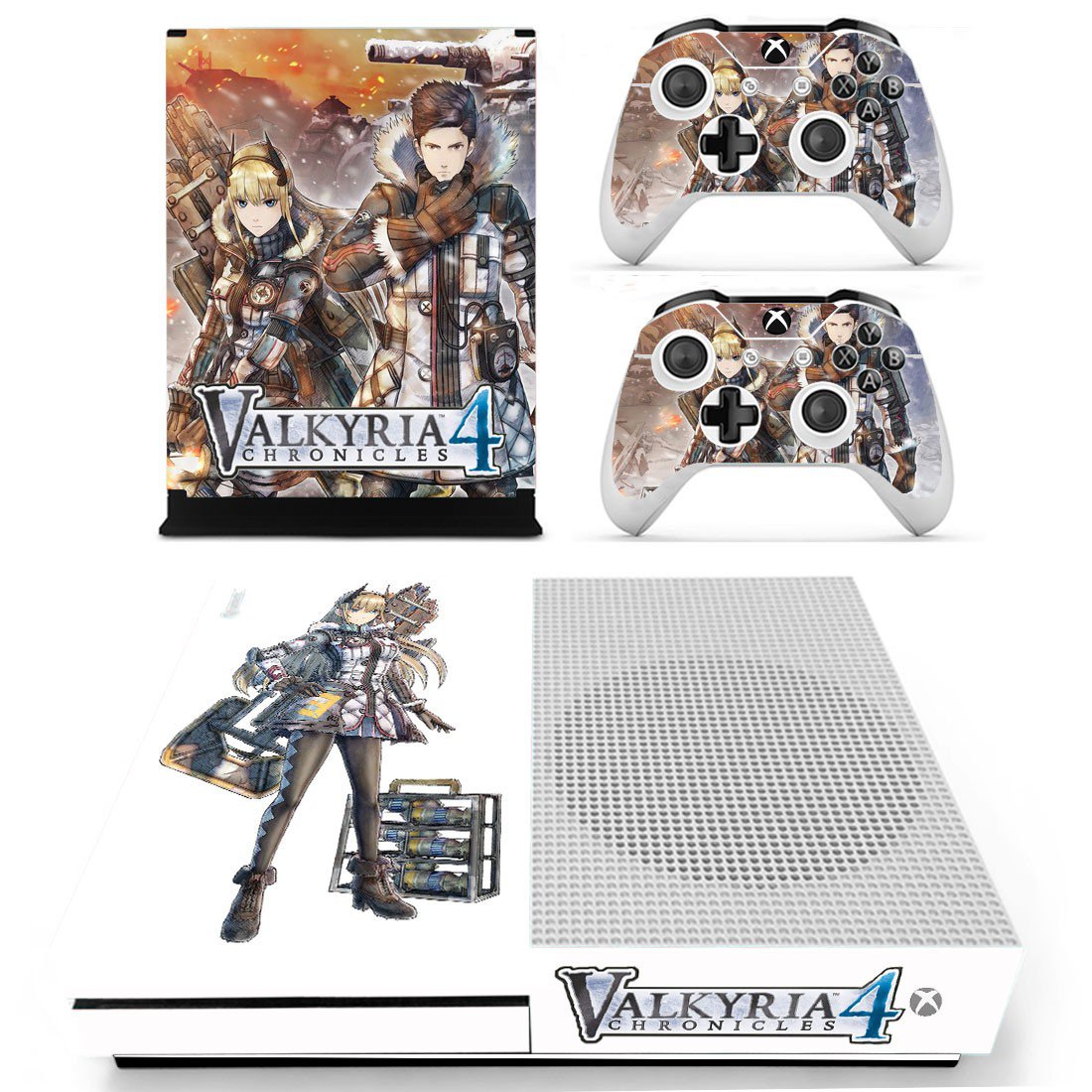 Valkyria Chronicles 4 decal skin sticker for Xbox One S console and controllers