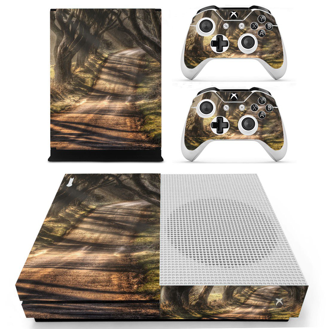 Dark Hedges decal skin sticker for Xbox One S console and controllers