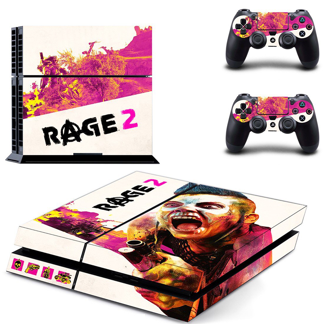 Rage 2 decal skin sticker for PS4 console and controllers
