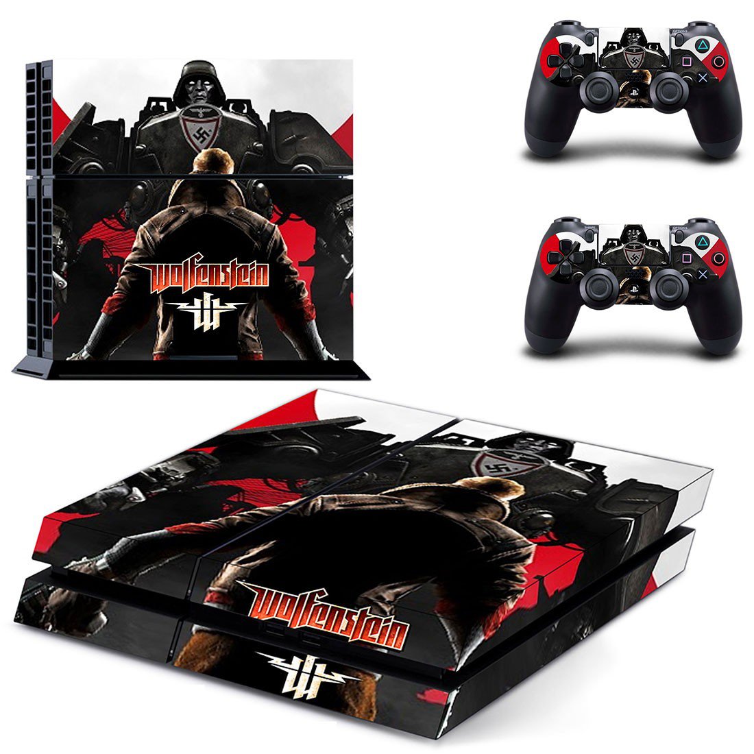Wolfenstein decal skin sticker for PS4 console and controllers