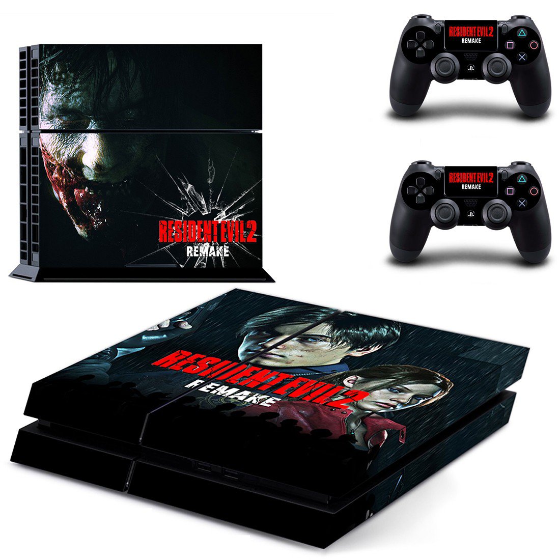 Resident Evil 2 remake decal skin sticker for PS4 console and controllers