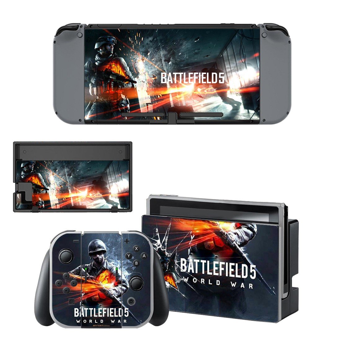 Battlefield 5 world war decal skin sticker for Nintendo Switch console and controllers
