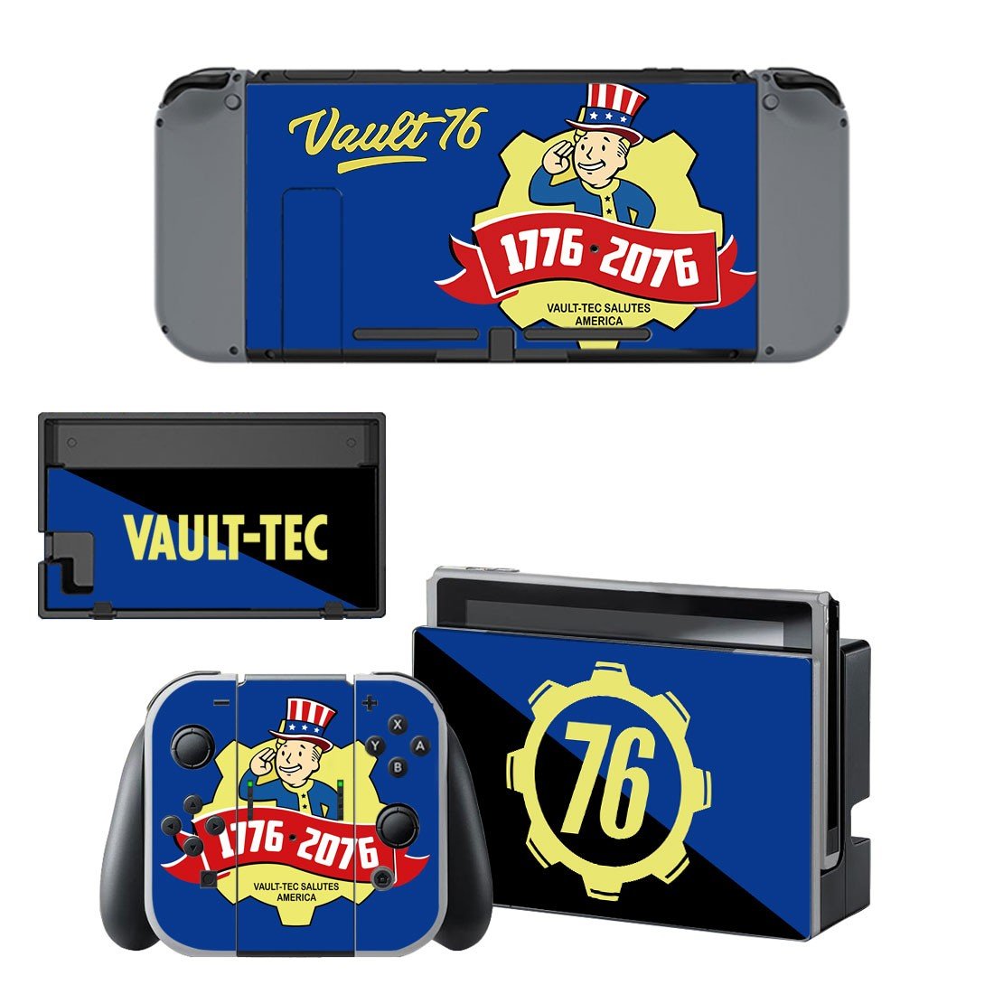 Fallout 76 decal skin sticker for Nintendo Switch console and controllers