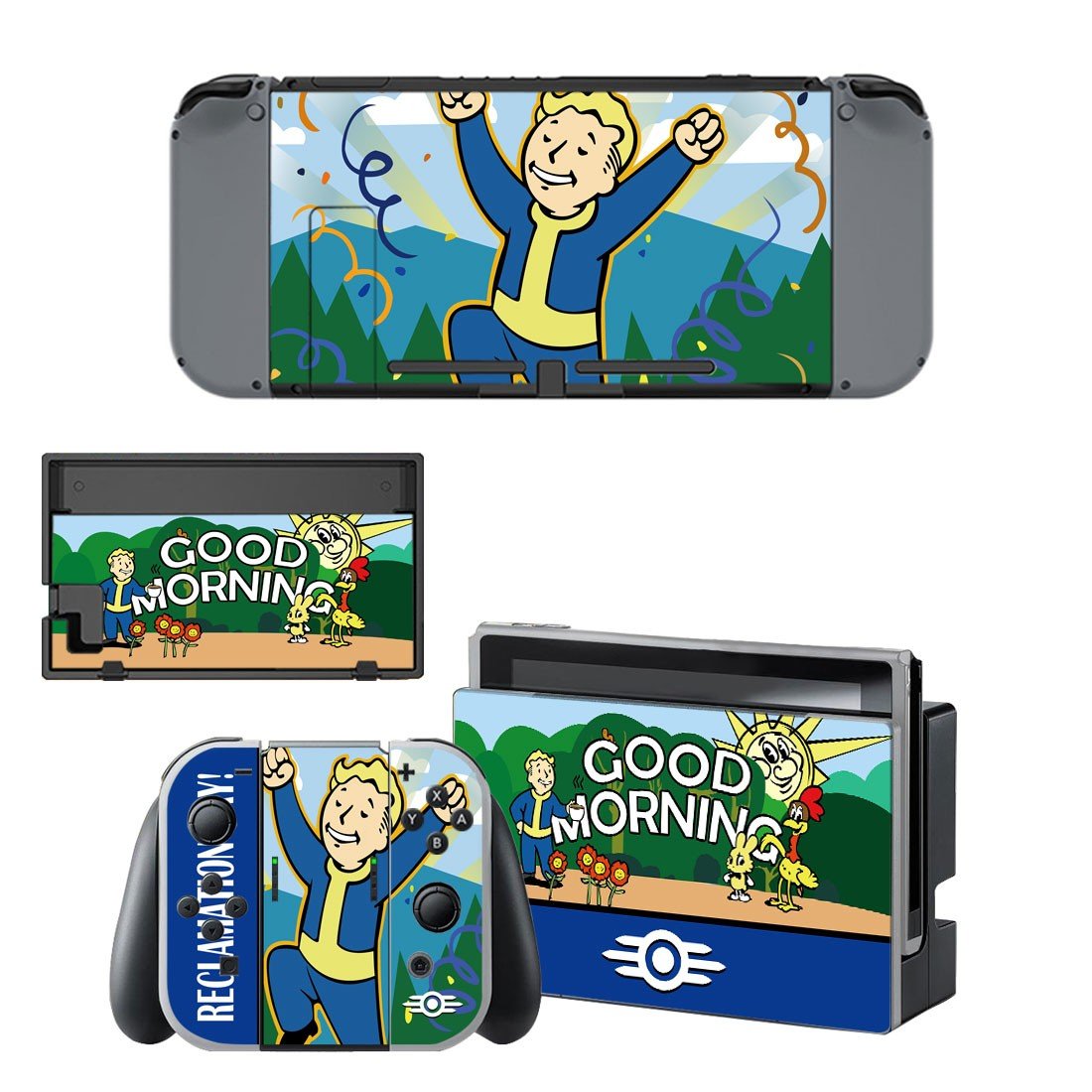 Fallout 76 decal skin sticker for Nintendo Switch console and controllers