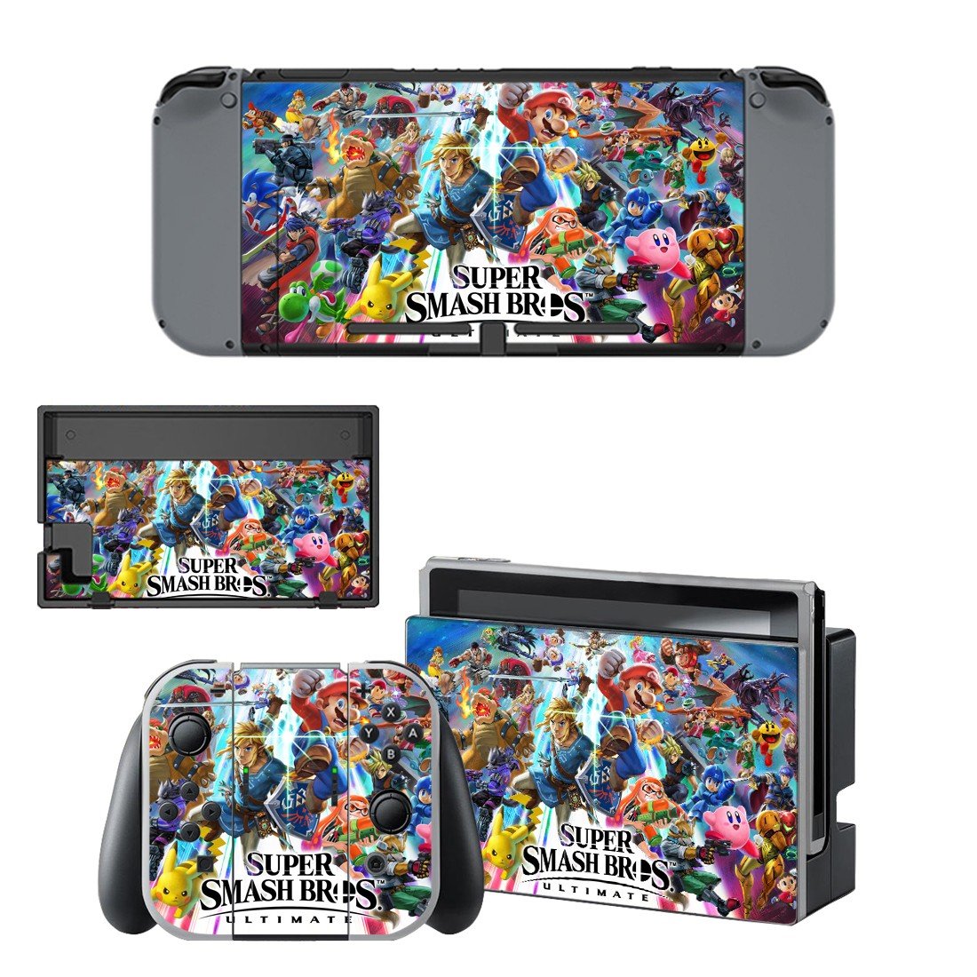 Super Smash Bros decal skin sticker for Nintendo Switch console and controllers