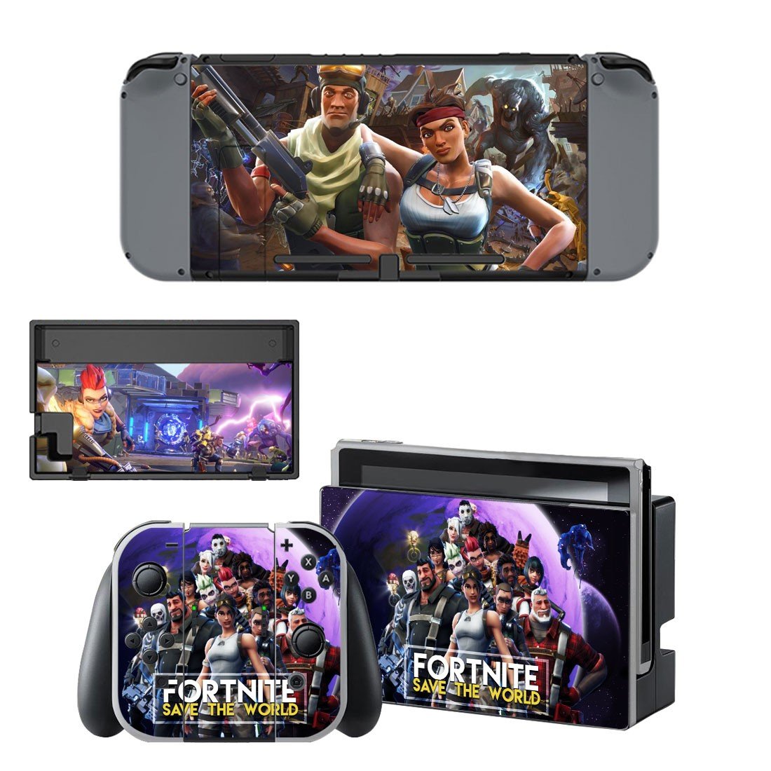 Fortnite save the world decal skin sticker for Nintendo Switch console and controllers