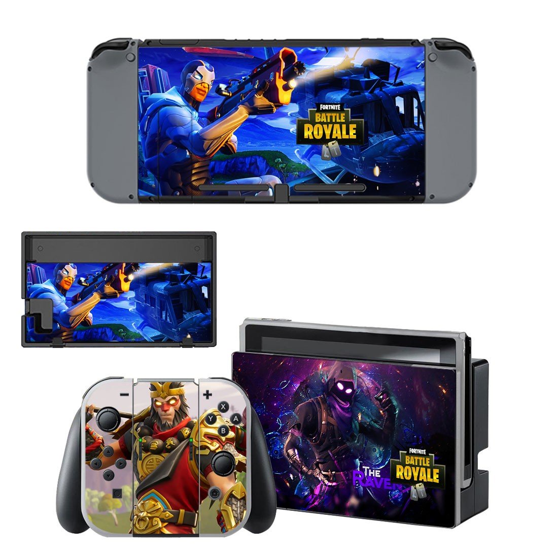 Fortnite battle royale decal skin sticker for Nintendo Switch console and controllers