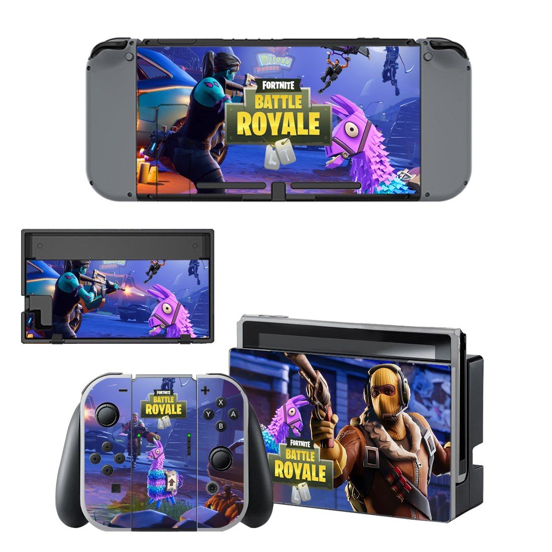 Fortnite battle royale decal skin sticker for Nintendo Switch console and controllers