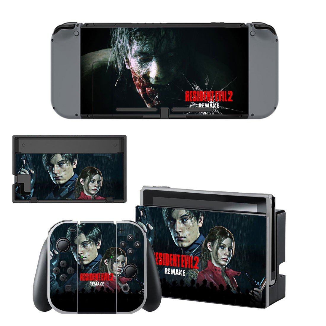 Resident Evil 2 remake decal skin sticker for Nintendo Switch console and controllers