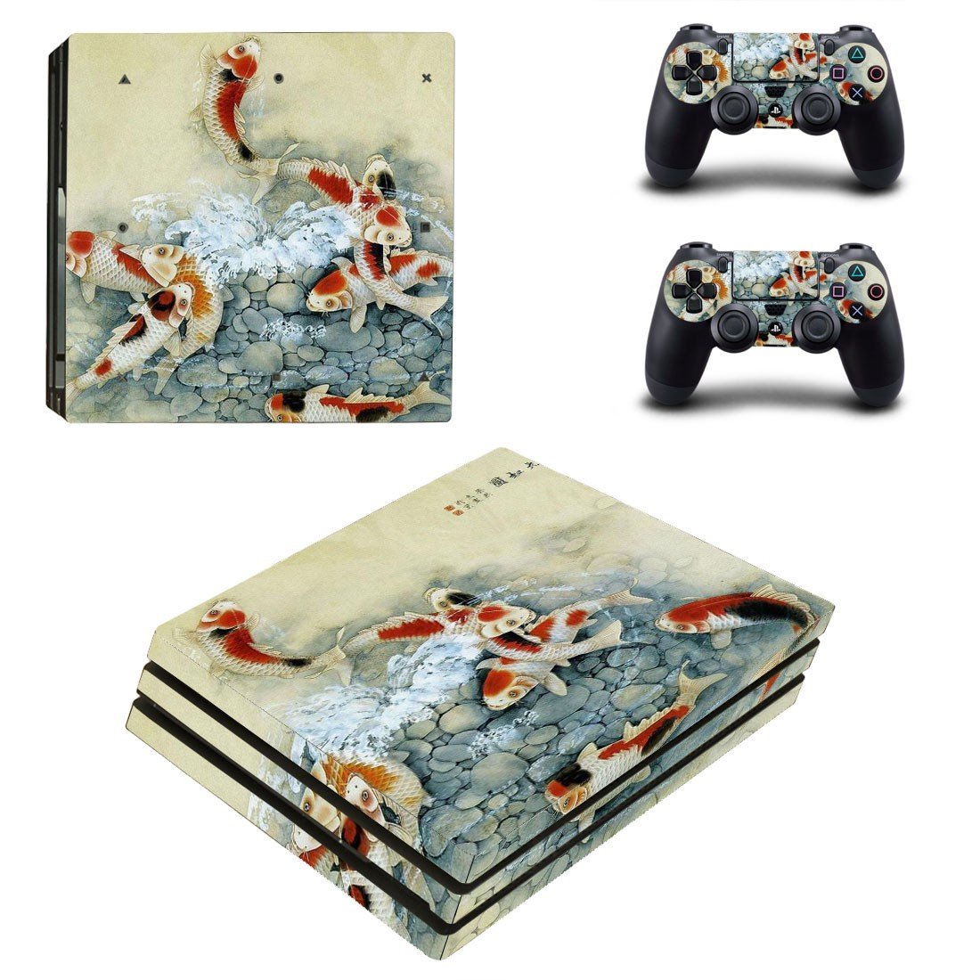 Fish Wallpaper decal skin sticker for PS4 Pro console and controllers
