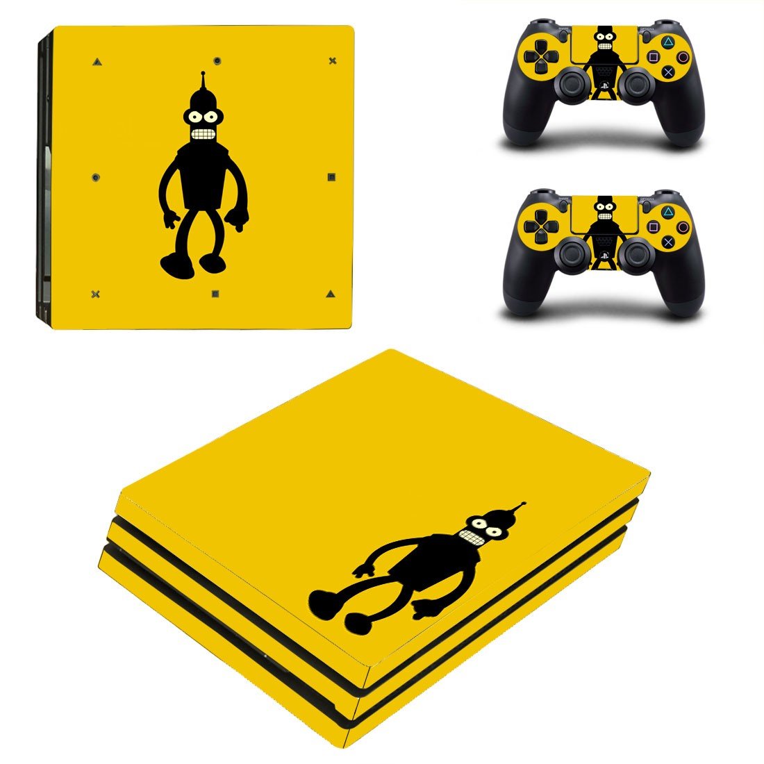 Futurama bender decal skin sticker for PS4 Pro console and controllers