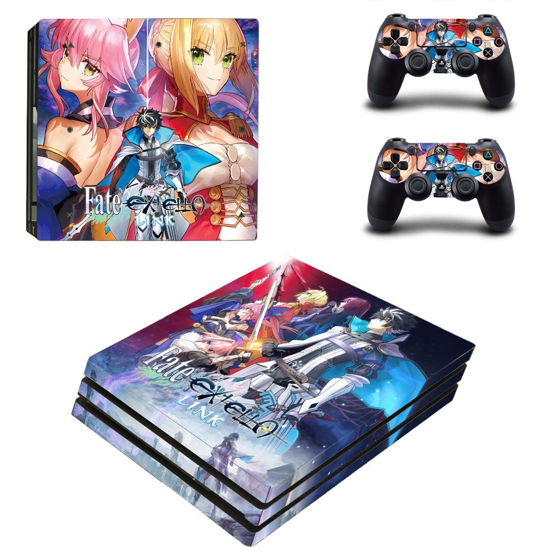 Fate Extella Link decal skin sticker for PS4 Pro console and controllers