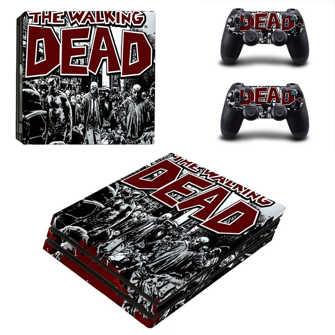 The Walking Dead decal skin sticker for PS4 Pro console and controllers
