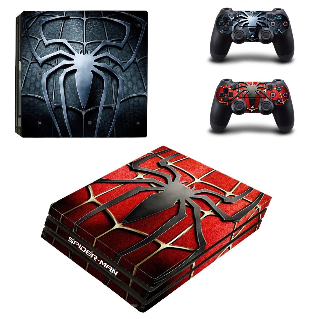 Spider Man decal skin sticker for PS4 Pro console and controllers