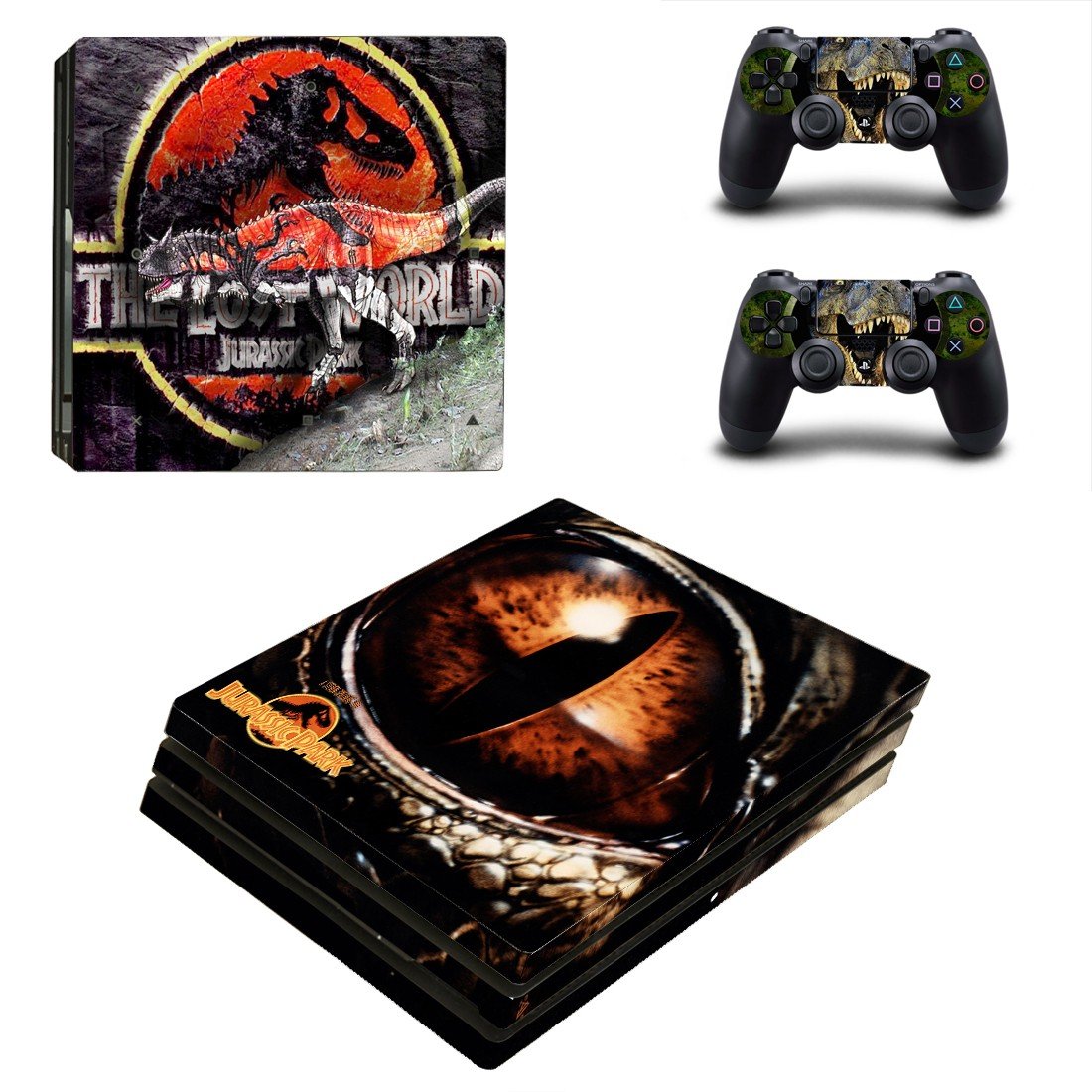 The Lost World jurassic park decal skin sticker for PS4 Pro console and controllers