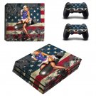 American Girl decal skin sticker for PS4 Pro console and controllers