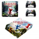 Unravel Two decal skin sticker for PS4 Pro console and controllers