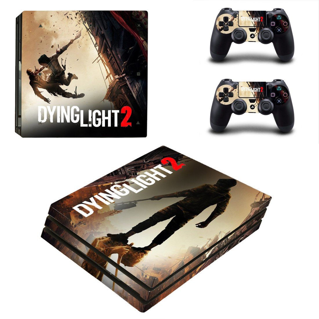 Dying Light 2 decal skin sticker for PS4 Pro console and controllers