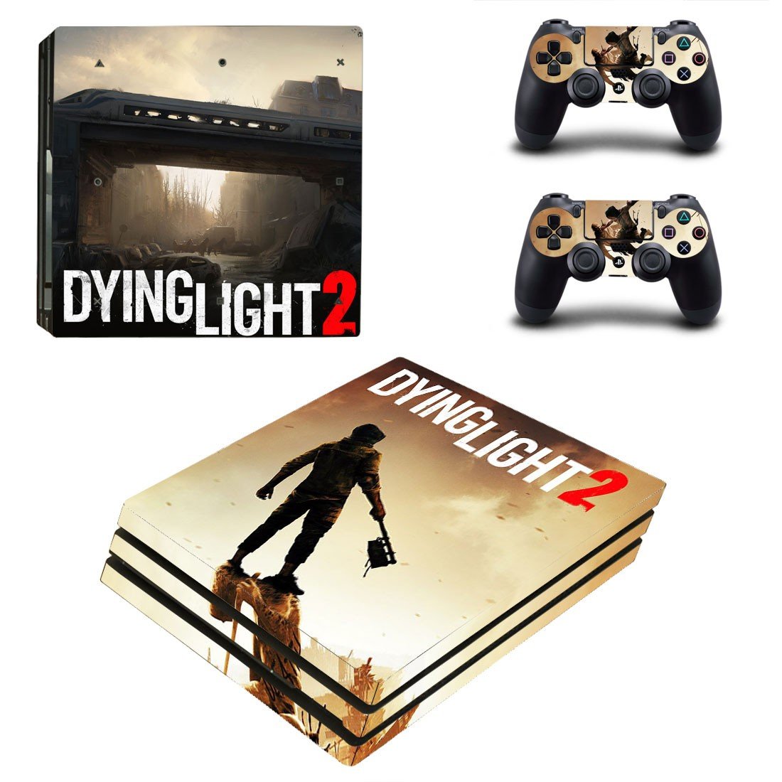 Dying Light 2 decal skin sticker for PS4 Pro console and controllers