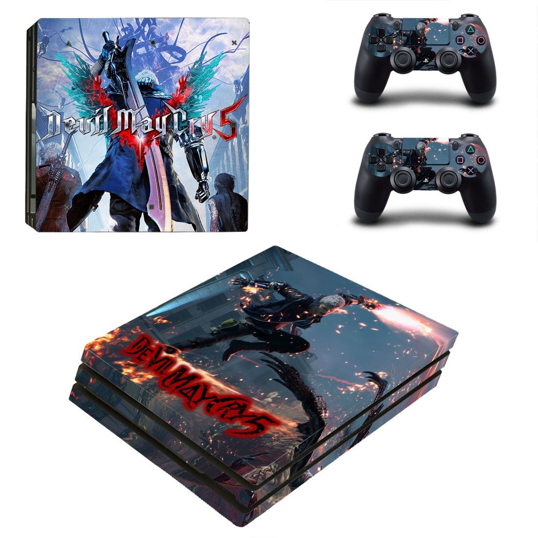 Devil May Cry 5 decal skin sticker for PS4 Pro console and controllers