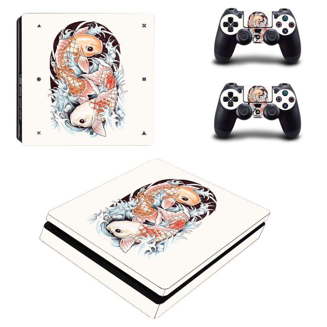 Fish Wallpaper decal skin sticker for PS4 Slim console and controllers