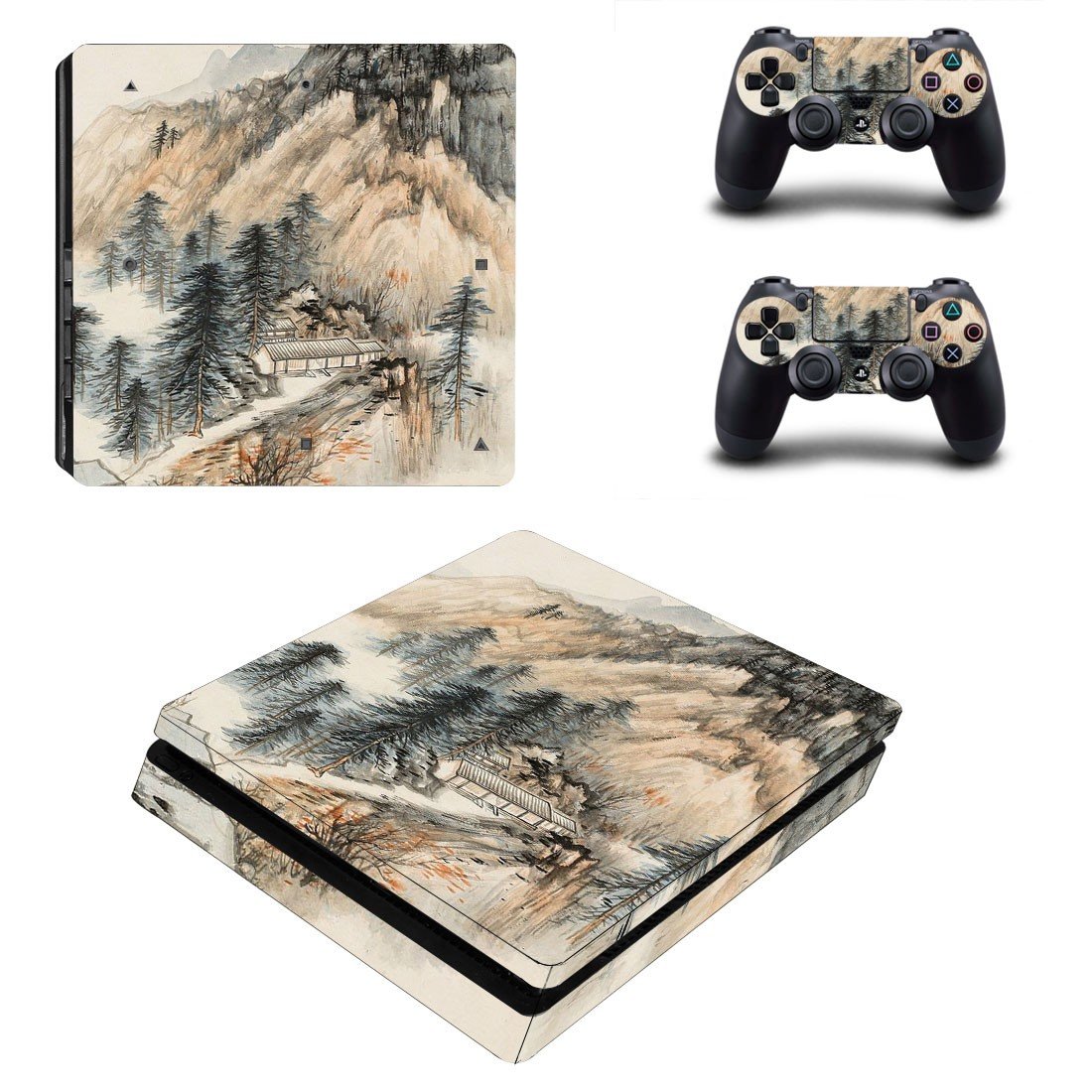 Hill Wallpaper decal skin sticker for PS4 Slim console and controllers