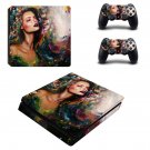 Lady Wallpaper decal skin sticker for PS4 Slim console and controllers