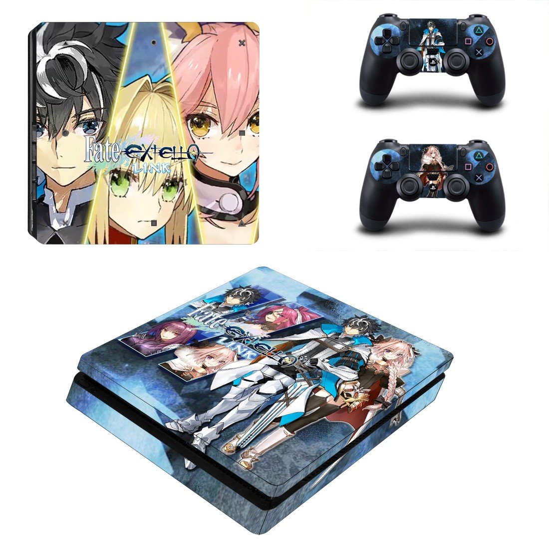Fate Extella Link decal skin sticker for PS4 Slim console and controllers
