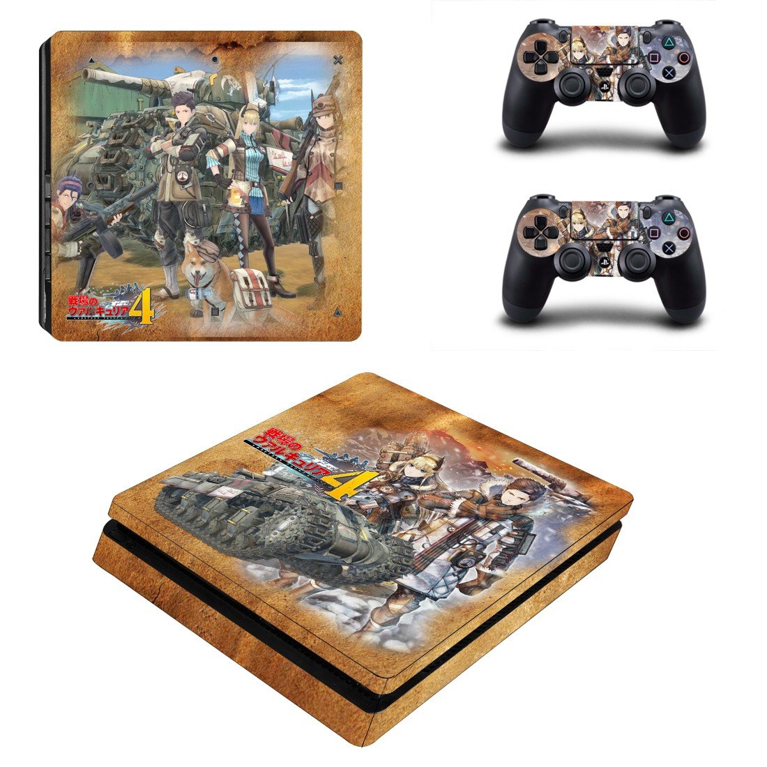 Valkyria Chronicles 4 decal skin sticker for PS4 Slim console and controllers
