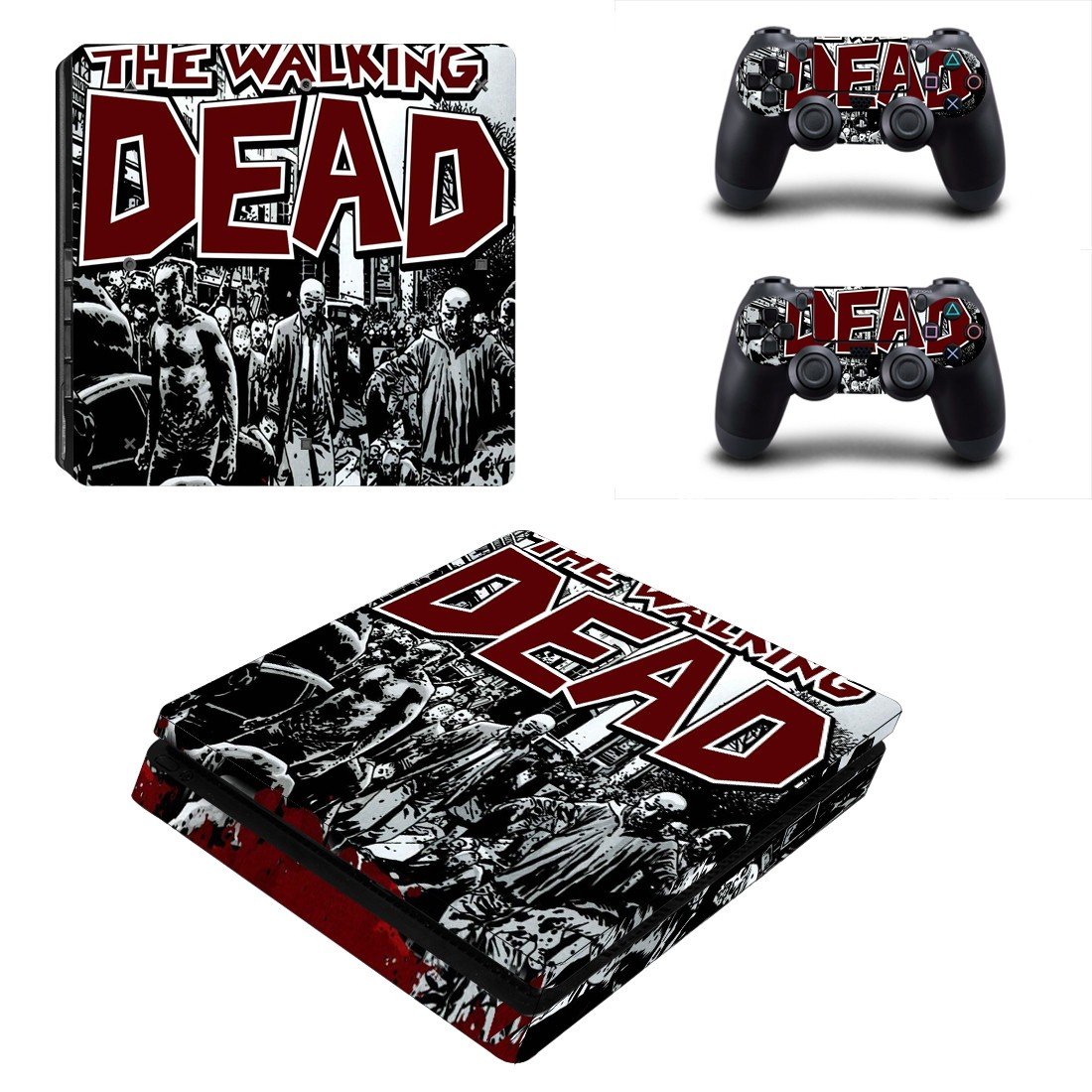 The Walking Dead decal skin sticker for PS4 Slim console and controllers