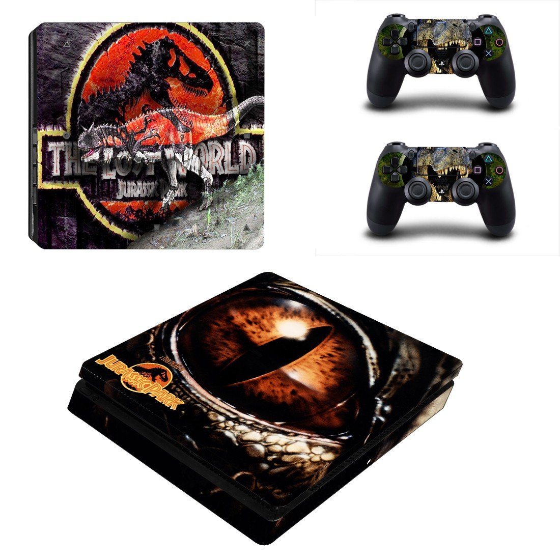 The Lost World jurassic park decal skin sticker for PS4 Slim console and controllers